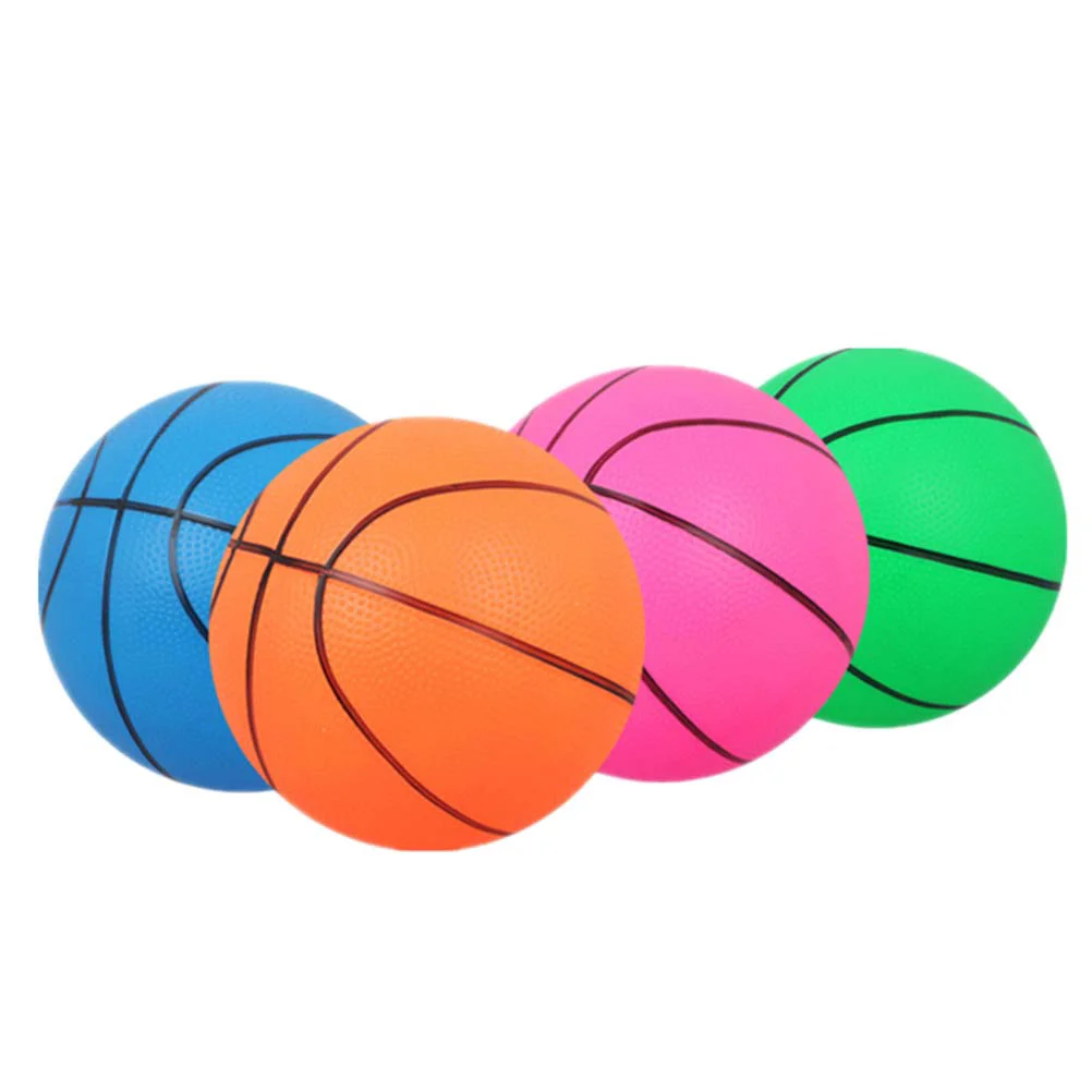 1 Set of 9Pcs Sports Supplies Set Mini Sports Balls Inflatable 4-inch Orange Basketballs with Red Inflator (8Pcs Orange Basketba