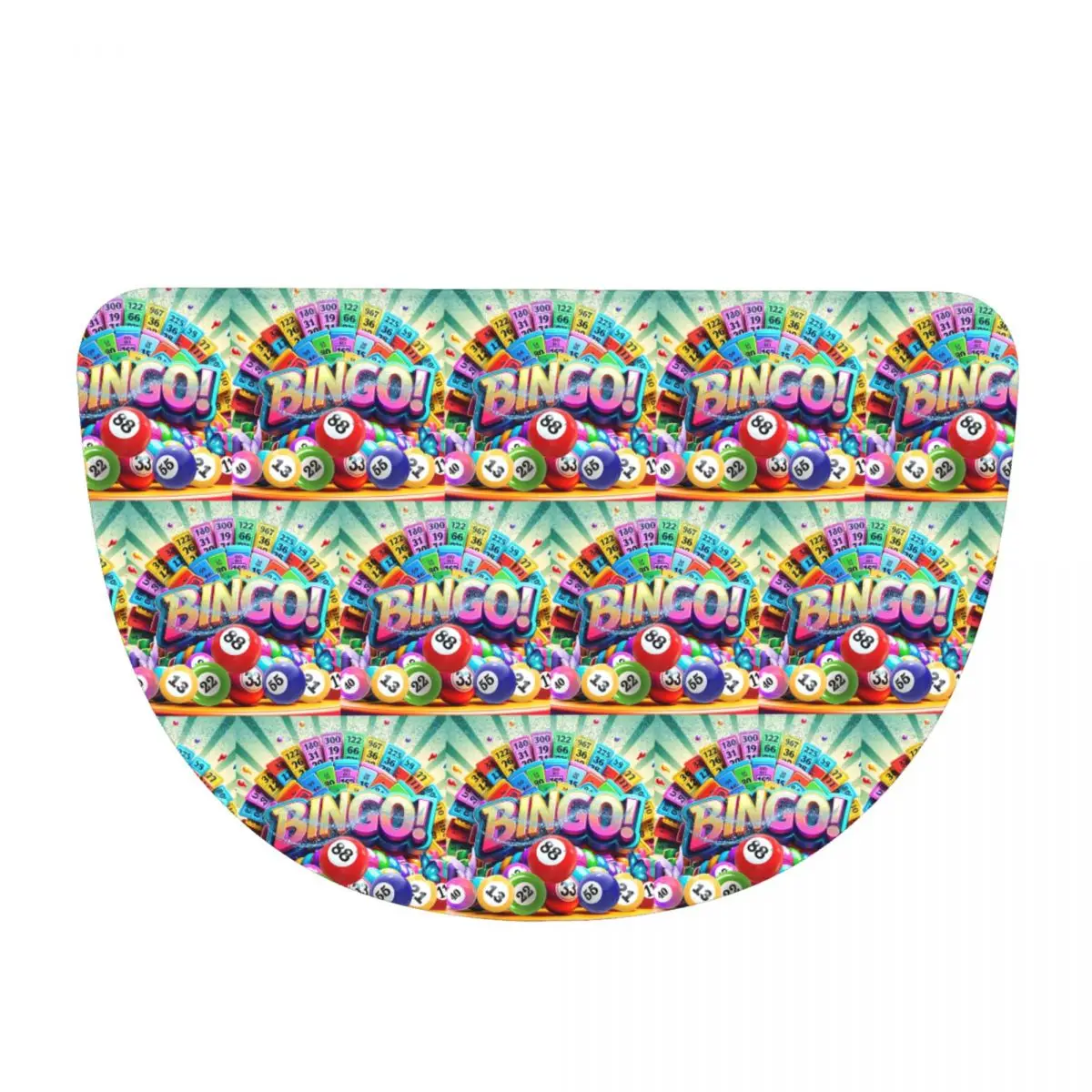 Best Play Bingo Game For Bingo Players Soft Flannel Half Round Doormat Non Slip Bathroom Mat Absorbent Floor Carpet for Garage