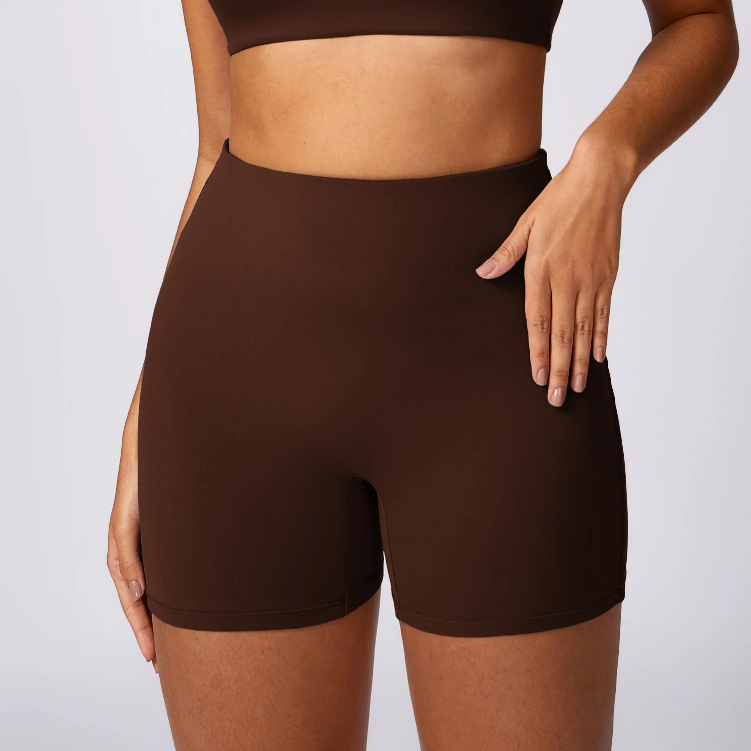 Letnie nowa, obcisła szorty w jednolitym kolorze spodenki Spandex damskie miękkie spodnie treningowe Scrunch stroje Fitness spodnie do jogi stroje