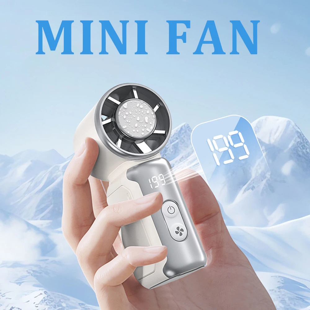 

1-199 Speed Handheld Mini Fan 3600mAh Mini Pocket High Speed Fan with Ice Pack USB Rechargeable Fan for Makeup, Travel, Outdoor