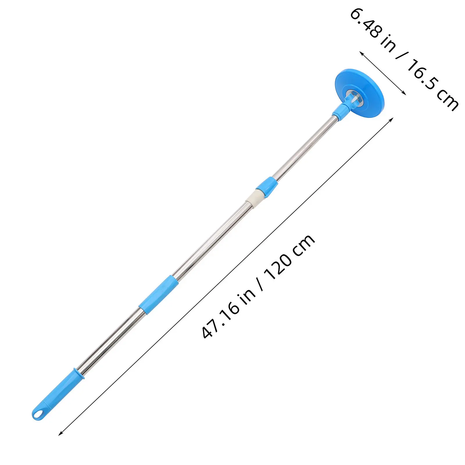 Premium Stainless Steel Rotating Mop Handle 360 Degree Swivel Head Lightweight Easy Install Replacement Pole for Commercial Home