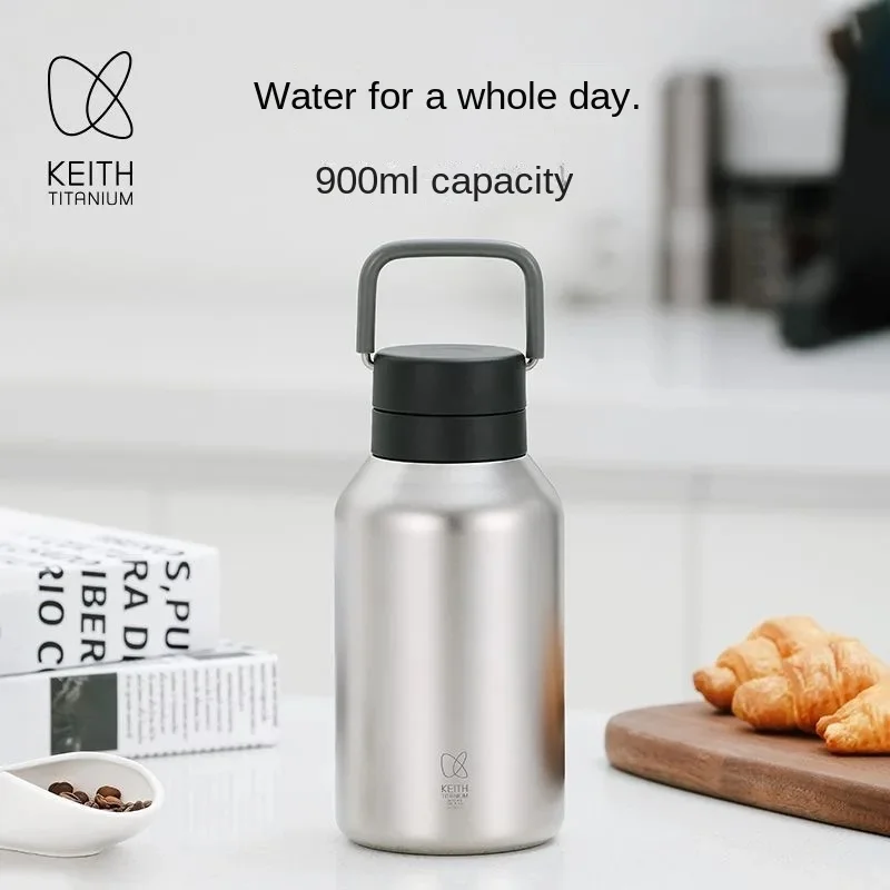 Keith Pure Titanium Thermos Bottle Insulated for Both Hot and Cold Vacuum  Lightweight Portable for Outdoor and Home Use Ti3105