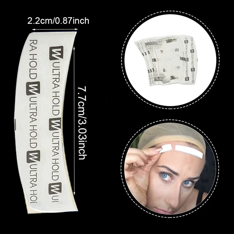 72ピース/ロットウィッグ用ウルトラホールド両面テープ強力なヘアエクステンション,輪郭用ストリップ,レースフロントフィルム