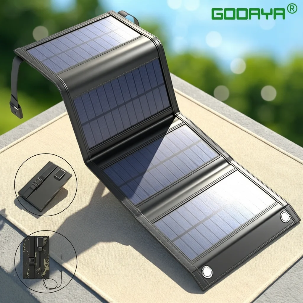4 fold 100W Foldable solar panel 20w/h portable solar panels Fast charger USB 5V DC Full time solar panel mobile power supply