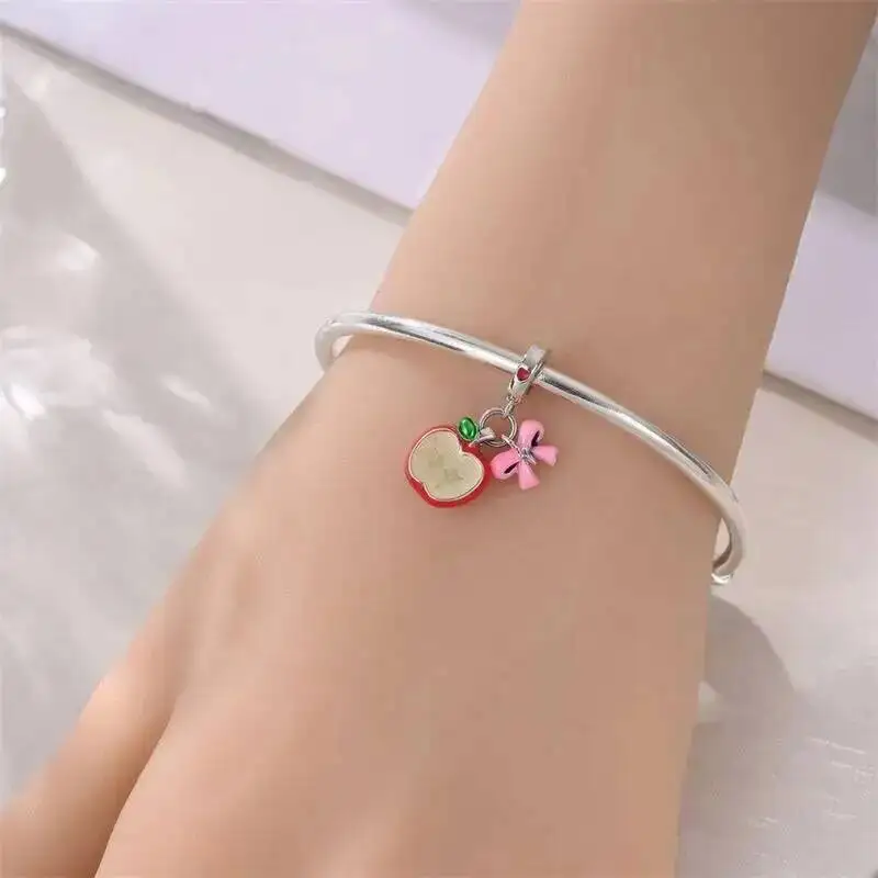 New 2026 925 Silver Fruit Cherries Charms Minnie Bow Bead Fit Bracelet Necklace For Women Pendants DIY Jewelry Gifts wholesale view 6