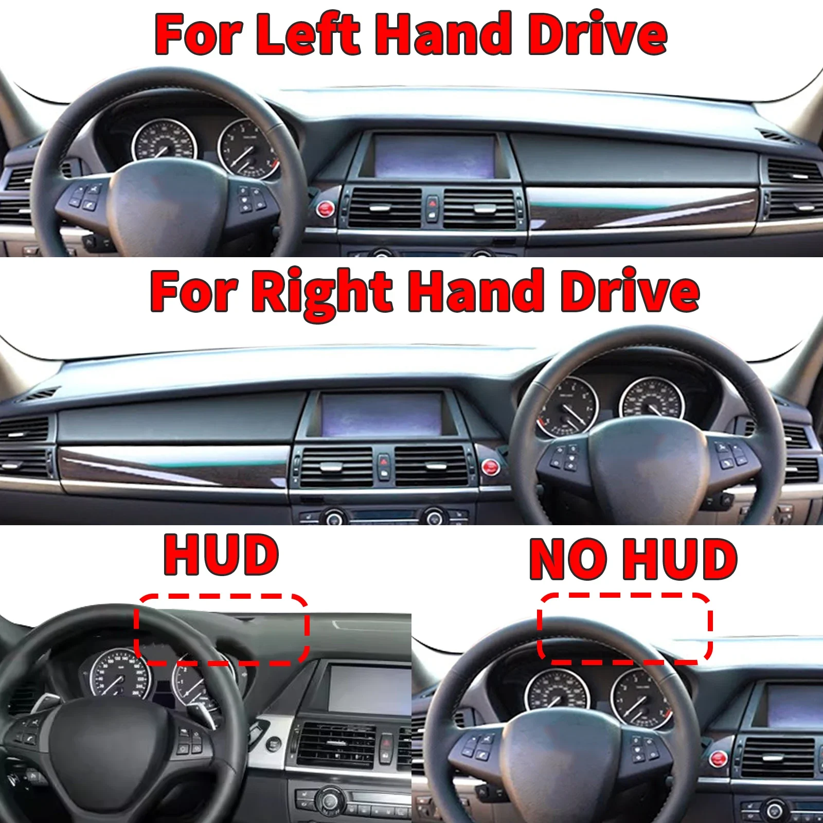 for BMW X5 E70 X6 E71 E72 2007-2014 Special Customized Dashboard Cover Anti‑Glare Sunshade Pad Dash Mat Interior Accessories