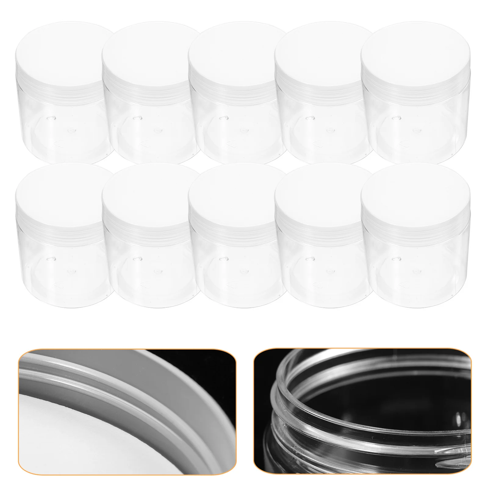 

10Pcs Food Storage Jar Clear Pet Container with Screw Lid Airtight Kitchen Pantry Organizer for Grains Spices Sugar Nuts Cereals