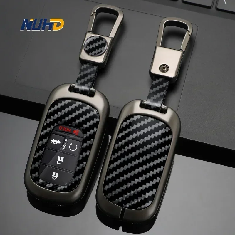 

Carbon Fiber Car Key Case Keychain For Honda Civic 2022 5 Buttons Protector Holder Fob Keyless Key Cover Protector Accessories