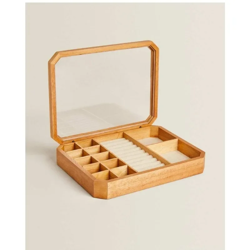 Vintage Octagonal Wooden Jewelry Box for Rings Earrings Bracelets Necklaces StorageGoods in stockGoods in stock