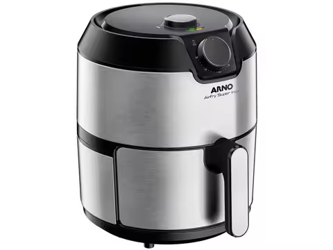 Fritadeira Elétrica Sem Óleo/Air Fryer Arno - Airfry Super BFRY Preta e Inox 4,2L com Timer - 220V