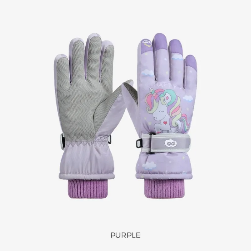 

Детские теплые перчатки для катания на лыжах для детей от 6 до 12 лет, нескользящие водонепроницаемые толстые бархатные большие детские перчатки с героями мультфильмов для мальчиков и девочек
