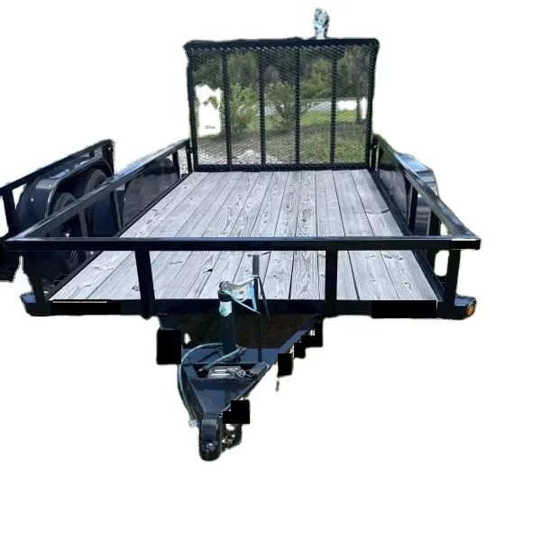 7x12 7x14 Powder Coated Utility Car Trailer Heavy Duty Multi-Purpose