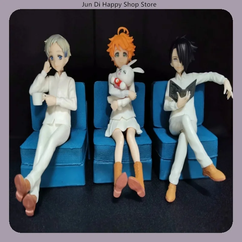 16 سنتيمتر نيفرلاند الشكل نورمان راي إيما ثلاثة خيارات شخصيات أريكة يجلس تشكل أنيمي الشكل هدية عيد ميلاد #1