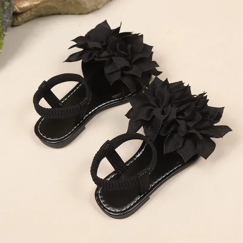 Mädchen-Sandalen in Unifarben, Vielseitige Kinder-Prinzessinnen-Freizeitsandalen mit Offener Spitze, Atmungsaktiv, Sommer 2026 Kindermode-Schuhe, Rutschfest – Detail 5
