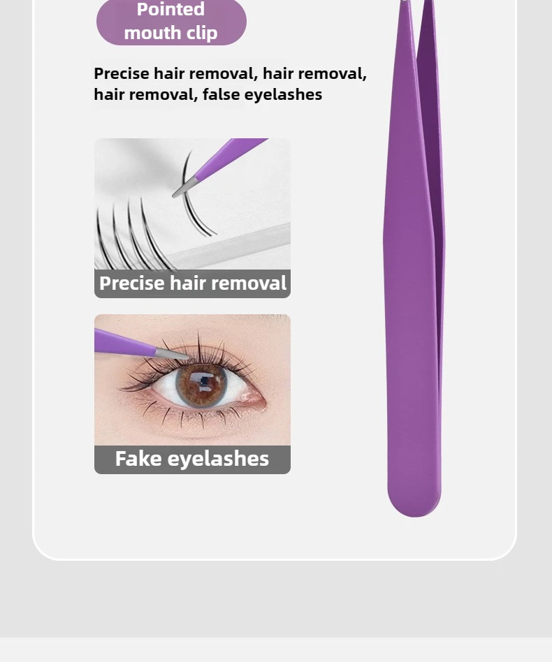 Augenbrauenpinzette, 4 Stück, buntes Haar, Schönheit, feine Haare, Abzieher, Edelstahl, schräge Augenbrauen-Clips, Entfernung, Make-up-Werkzeuge – Detail 7
