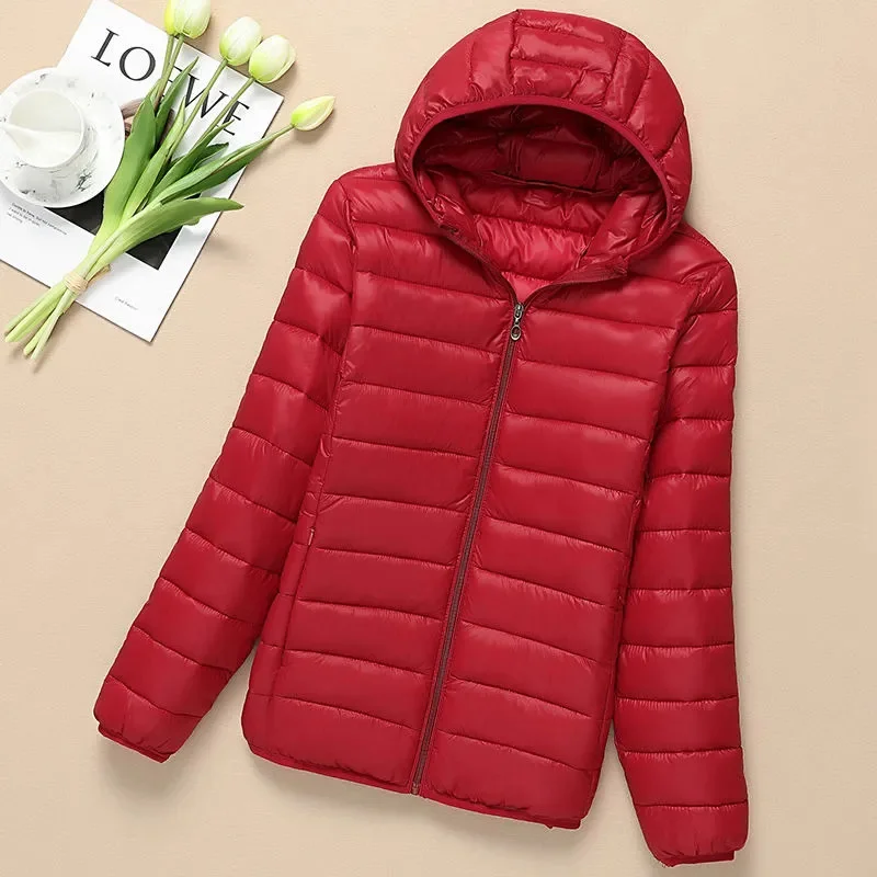 Veste légère rembourrée en coton pour femme, Parkas automne-hiver, nouvelle veste bouffante à capuche, manteau chaud en coton, court, vêtements d'extérieur pour femme, hauts