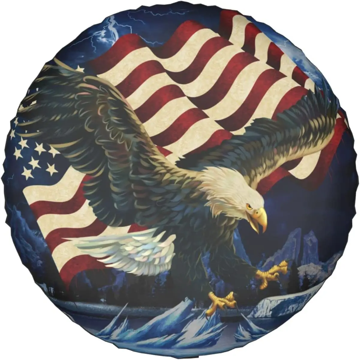 

Eagle American Flag Rv Spare Tire Cover Universal Tire Wheel Covers Fit for Camper,Rv, SUV, Trailer, Truck 14inch