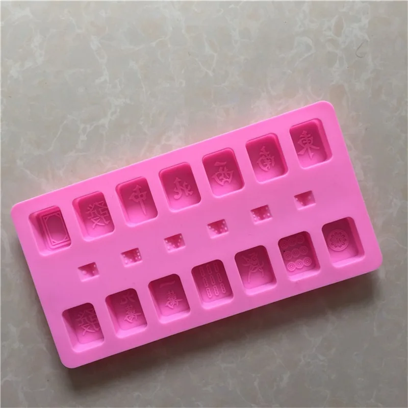 Mahjong Series Silicone Chocolate Mold Creative Ice Tray Mold with Colors Home DIY Tools