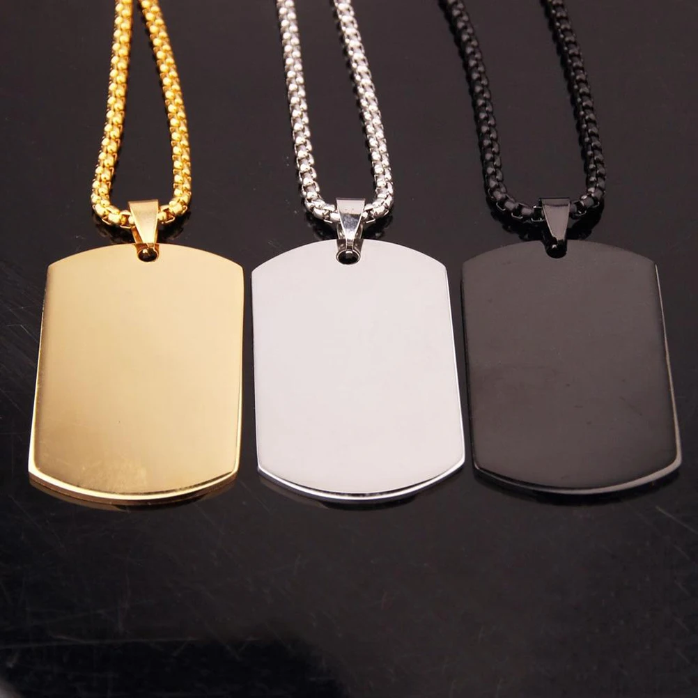 

Electroplating Dog Tag Necklace for Men Titanium Steel Durable Gifts Birthday Anniversary Valentine Christmas Pet Supplies