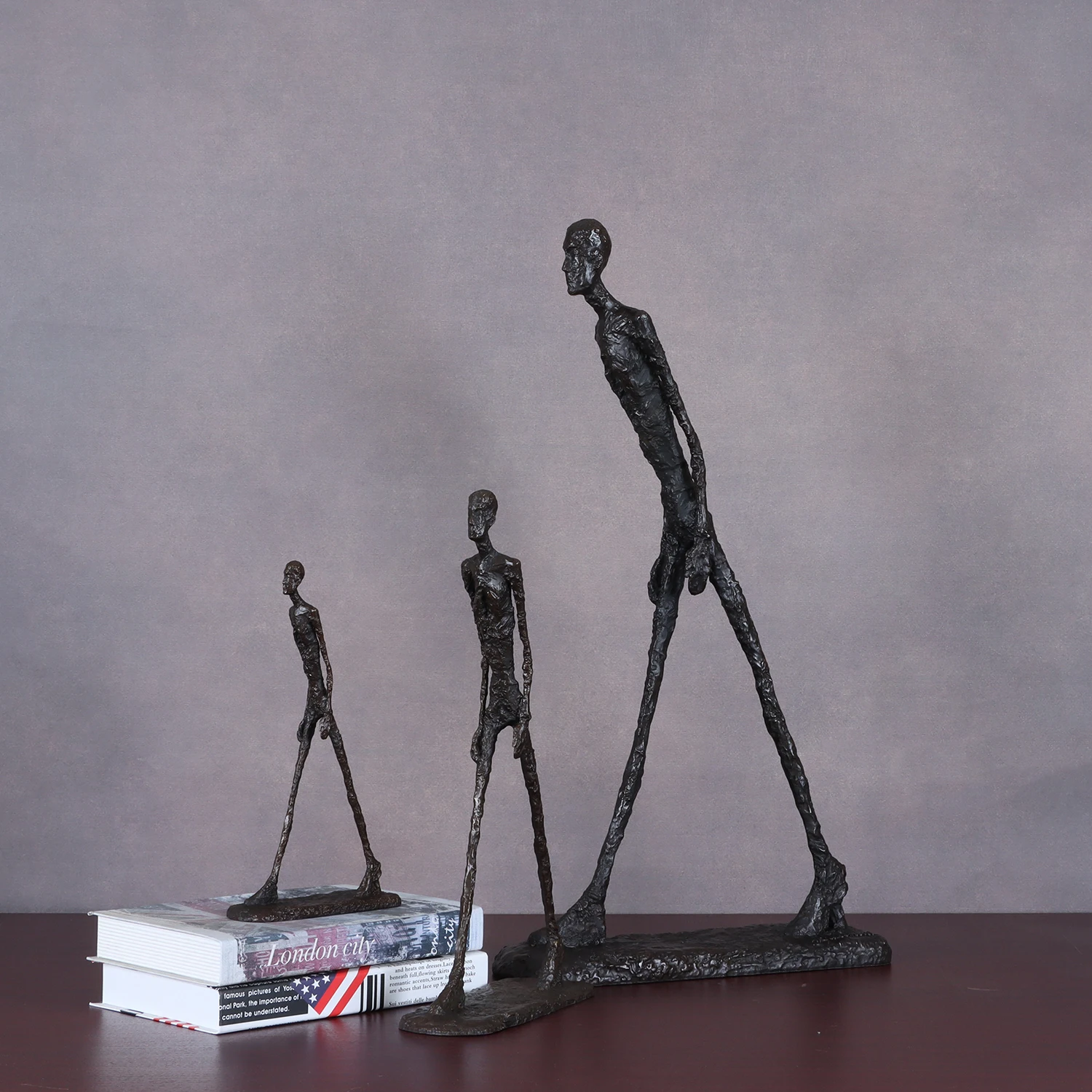 Giacometti Sculpture Bronze Walking Man Statue Replica Famous Abstract Skeleton Collection Copper Figurine Art Crafts Home Decor