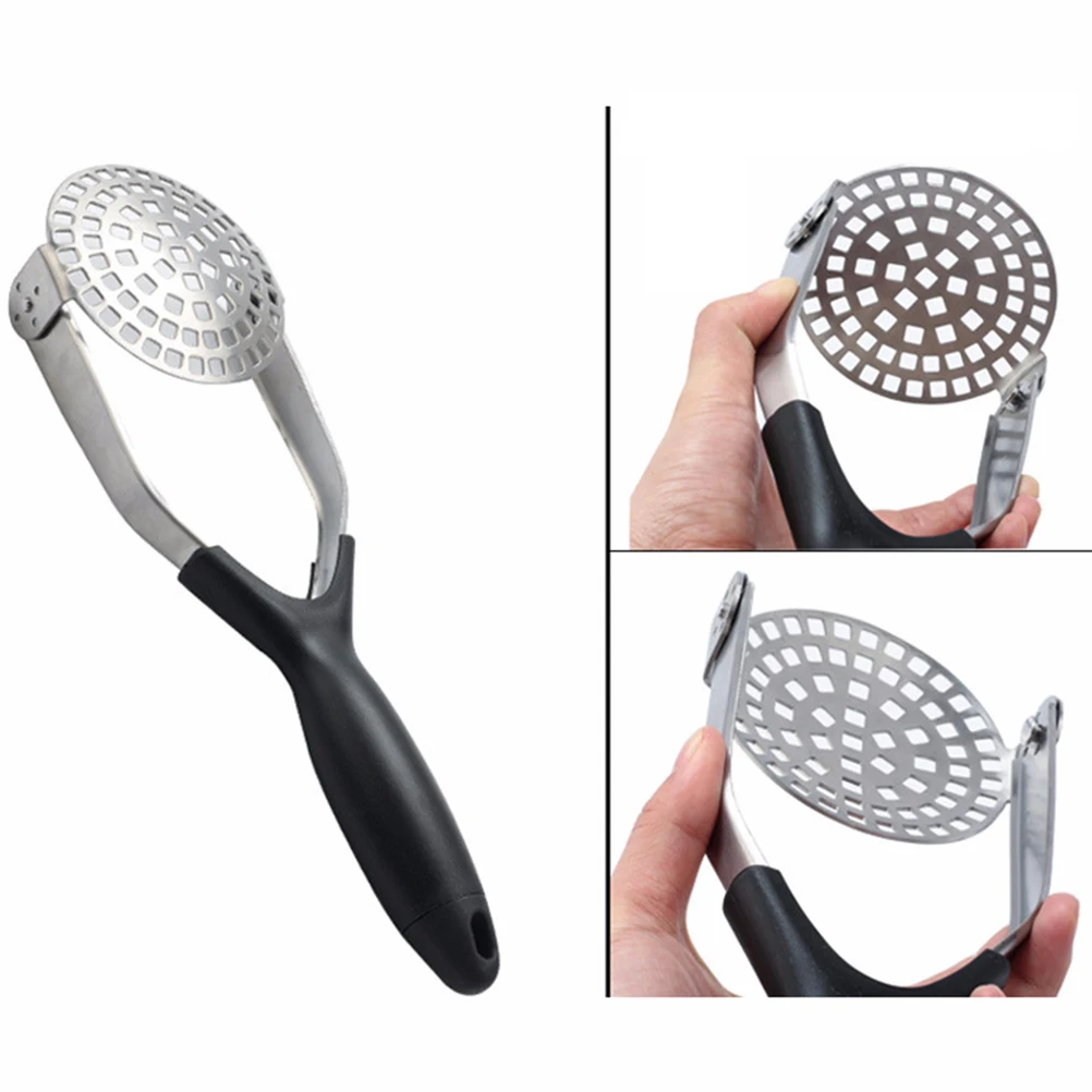 

Potato Masher Stainless Steel Garlic Presser Carrot Crusher Vegetable Mashing Tool Easy Grip Anti Rust Kitchen Outdoor Use