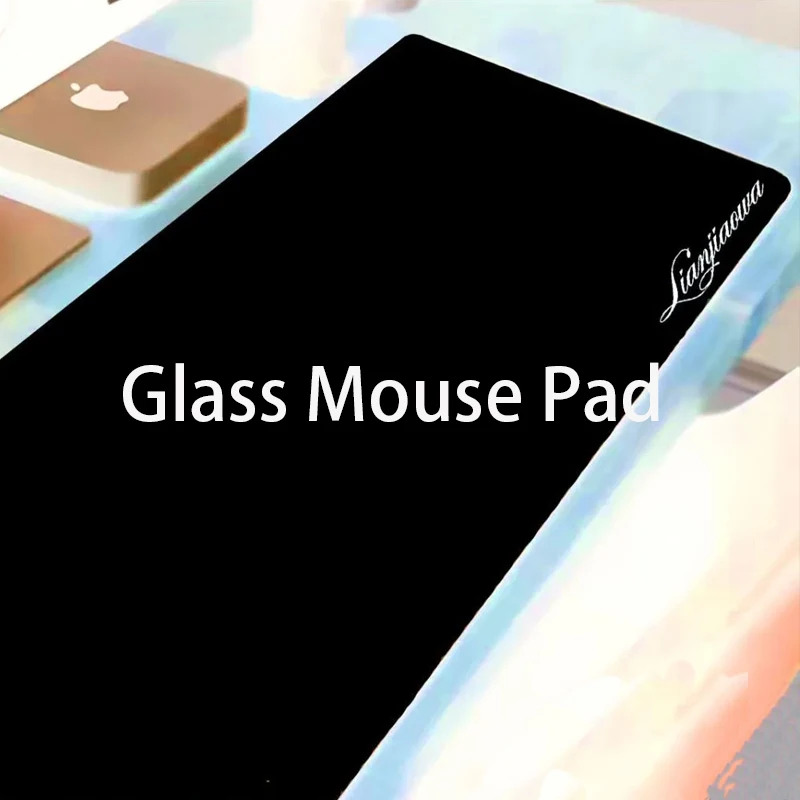 White Glass Mouse Pad Simple Deskmat Hard Tempered Photovoltaic Surface for FPS eSports & Professional Gaming Gamer Computer