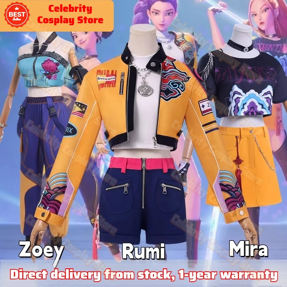 

New Kids Rumi Zoey Mira KPop Demon Hunters Costume Roleplay Girl Stage Performance Prop Clothing Halloween Carnival Cosplay Suit