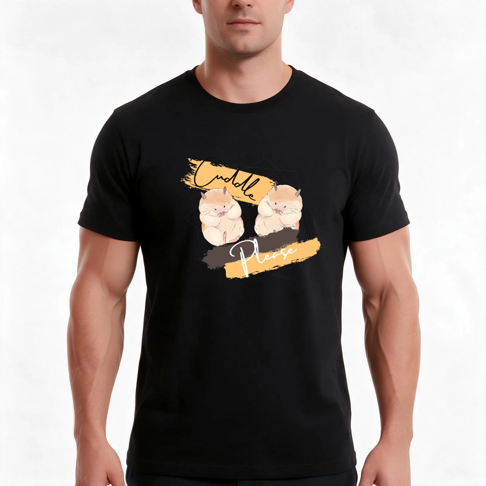 Cuddle Please T-Shirt Summer Casual Cotton Tee Oversized Streetwear Tops Vintage Graphic Print Loose Fit Short Sleeve
