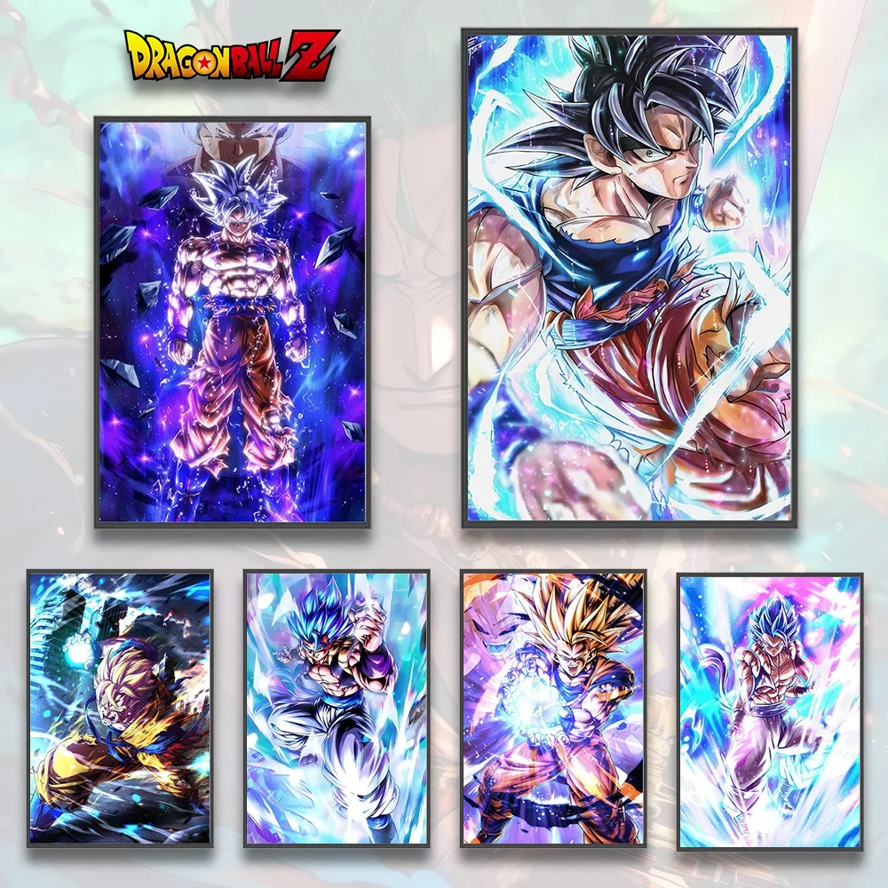 

Dragon Ball Self-adhesive Poster Goku Super Saiyan Mural Gohan Wall Art Anime Kakarot Cartoon Room Decoration Wallpaper Kid Gift