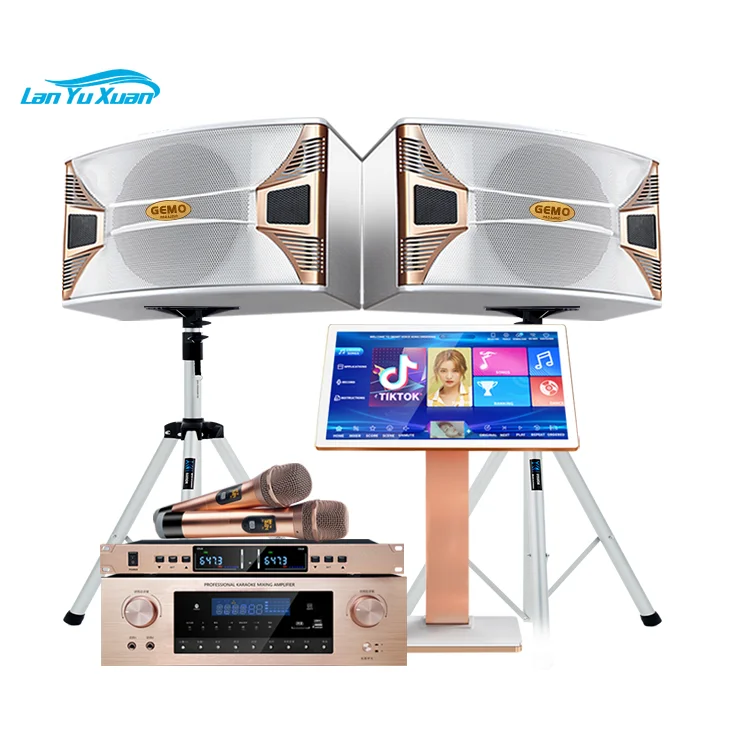 

Karaoke Machine System KTV Professional Karaoke Player High-power Amplifiers and white Speakers Karaoke System Set