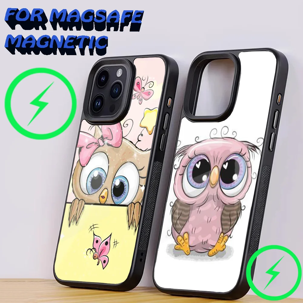 

Cute Owl Cartoon Phone Case For iPhone 16,15,14,13,12,11,Plus,Pro,Max Mini Magsafe Magnetic Wireless Charging