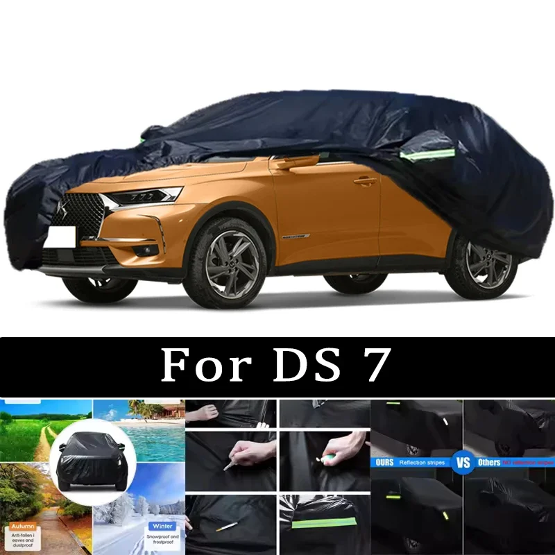 Car Cover For DS 7 - Outdoor Full Body Protection Waterproof Dustproof Heat-Resistant All-Season Use Car Accessories