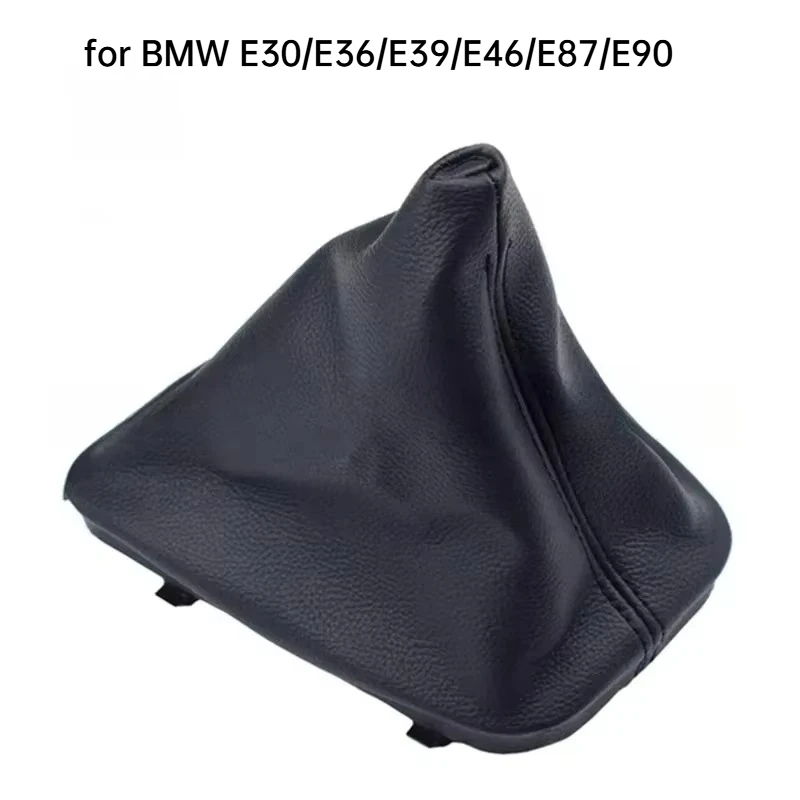 Car Shift Gear Stick Manual Shift Boot Black with Frame for BMW E30 E36 E39 E46 E818 E90 E91 E92 Leather Gear Shift Cover