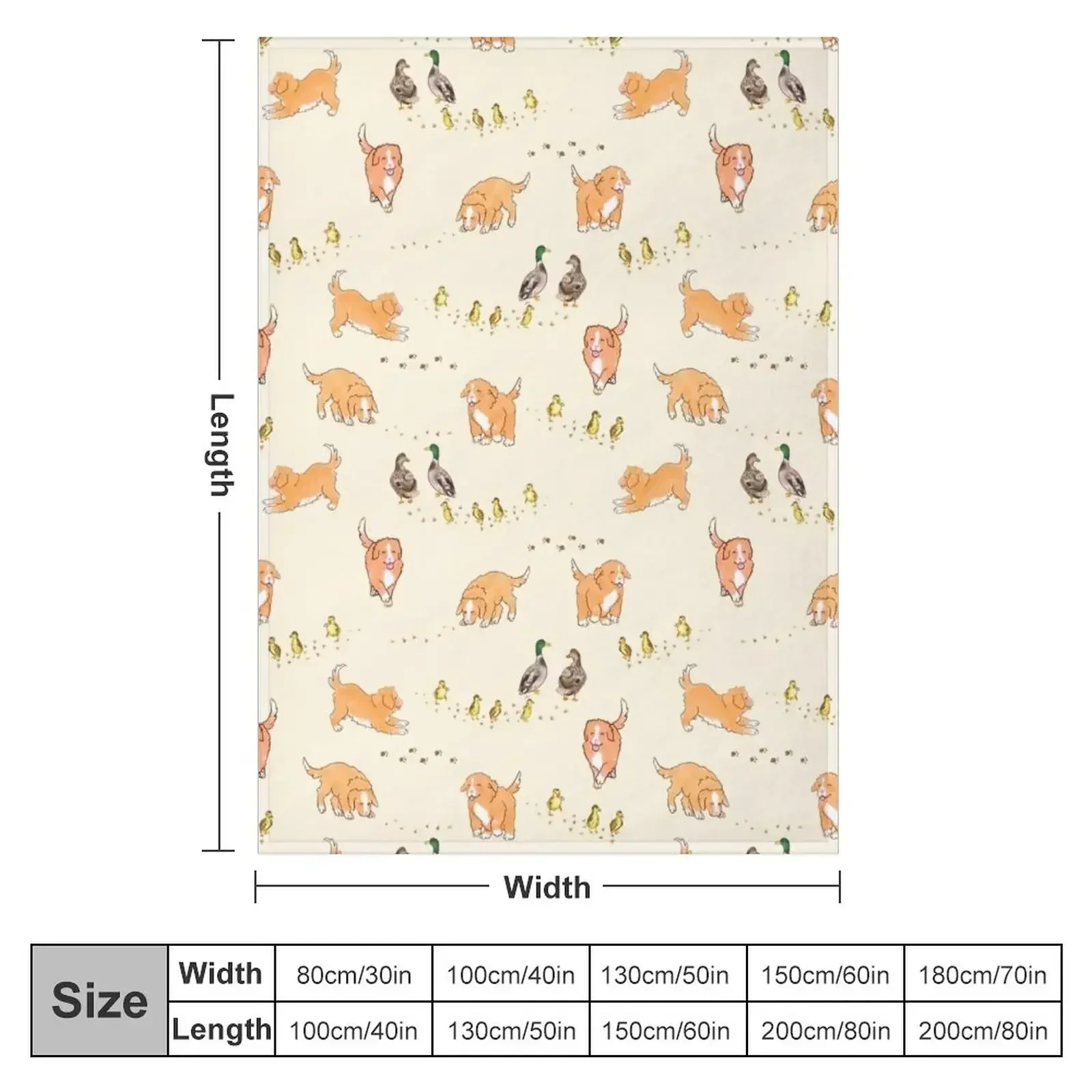 Toller Puppies and Ducklings - Cream Throw Blanket Decoratives Decorative Throw Weighted Thermals For Travel Blankets