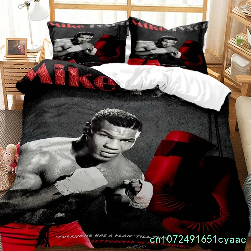 Mike Tyson Boxing Champion Bedding Set Boys Girls Twin Queen Size Duvet Cover Pillowcase Bed Kids Adult Home Textileextile