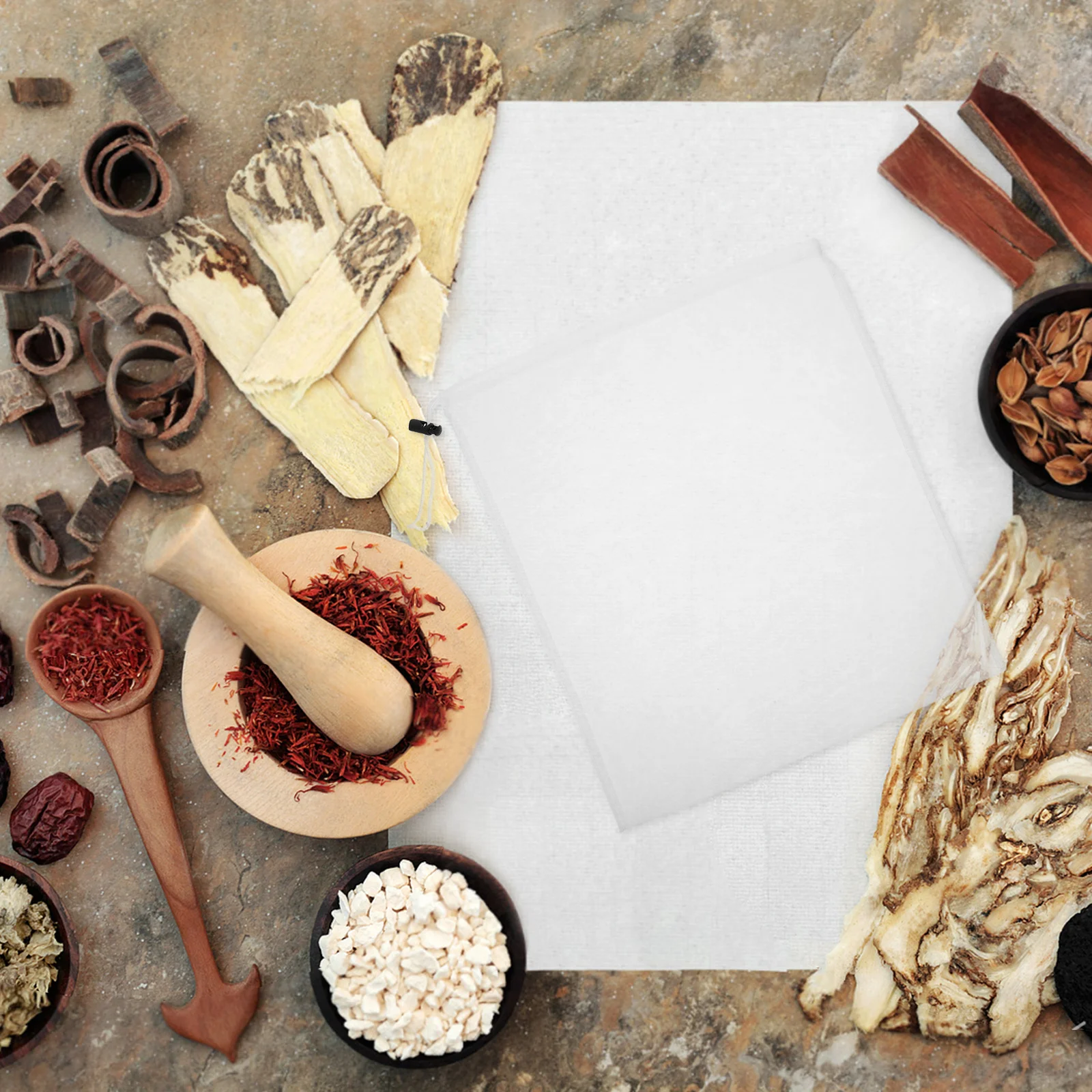 

6Pcs Non-Woven Fine Mesh Drawstring Filter Bags for Loose Leaf Tea Coffee Herbs Spices Reusable Brewing Strainer