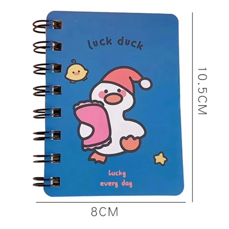 Carnet de notes en papier vierge à spirale A7, mini carnet de notes, animaux de dessin animé mignons, licence 03/hebdomadaire, fournitures scolaires, évaluation du temps, Kawaii