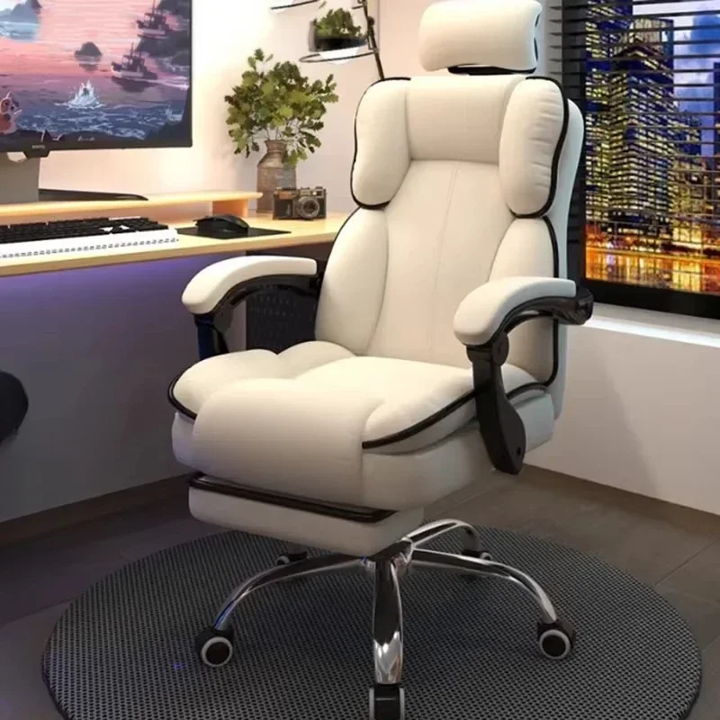 

Nordic Gaming Office Chair Ergonomic Footrest Designer Accent Chair White Modern Comfortable Chaises De Bureau Office Furniture