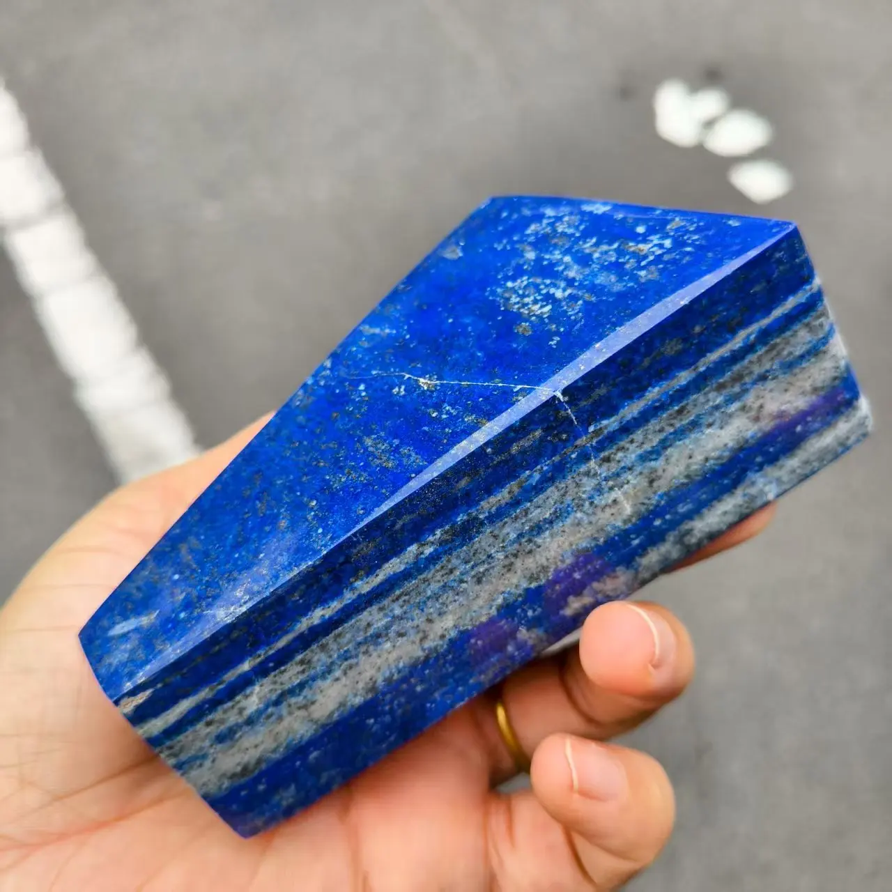 

Natural Lapis Lazuli, Raw Stone, Polished , Quartz Crystal Blue Ore, Mineral, Healed