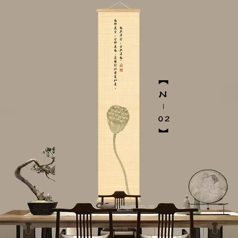 Lotus flower canopy hanging painting, attracting wealth getting rich, living room decoration painting, home feng shui decoration