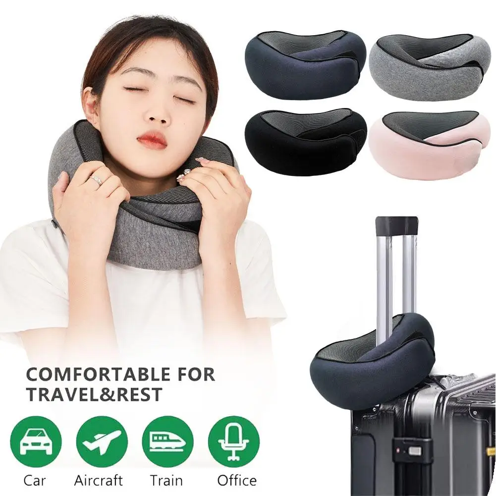 Oreiller cervical de voyage en mousse à mémoire de forme en U réglable, voiture, avion, sauna portable, soutien de repos pendant le sommeil