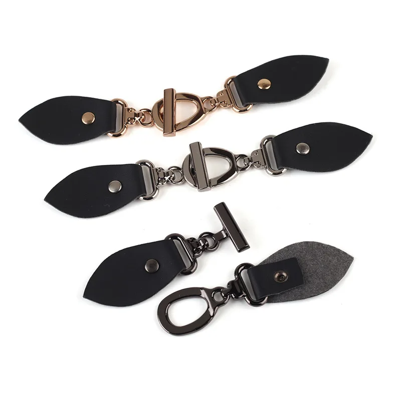 3 Paar Pu-Leder-Aufnäh schalter mit schwarzem Harzhorn knopf für Garderoben jacke Kleidungs knöpfe Ersatz-Kit – Detail 3