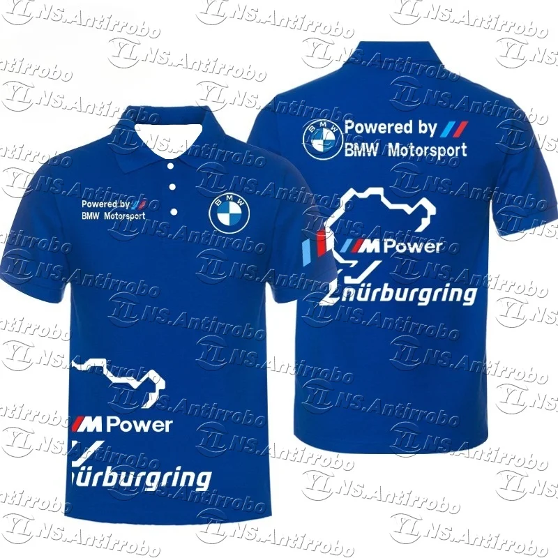 

2025 Summer BMW Motorcycle Racing Brand Men's Polo Shirt Short Sleeve T-Shirt Fast Drying Comfortable Breathable Casual Loose
