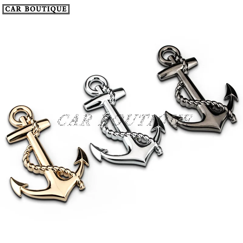 

Car Personality High-quality Decorative Stickers Anchor Navy Car Logo Metal Cross Navy Body Stickers Pirate Ship Tail Stickers