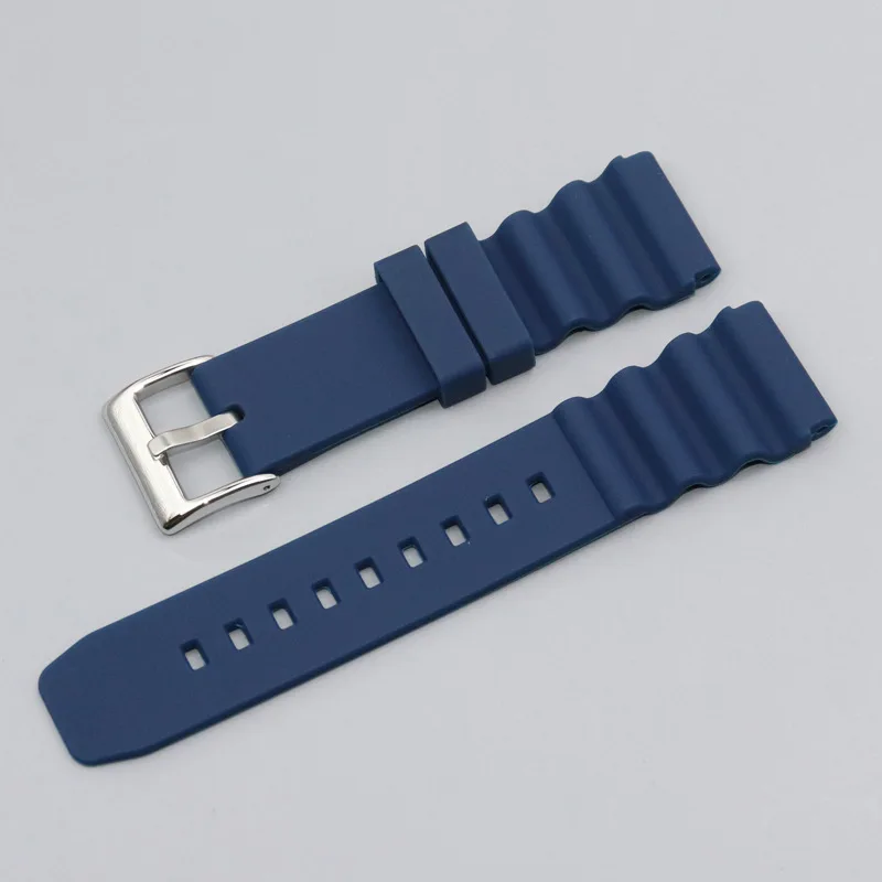 Universal smart strap wave waterproof and sweat proof silicone watch strap with protruding mouth 20mm 22mm