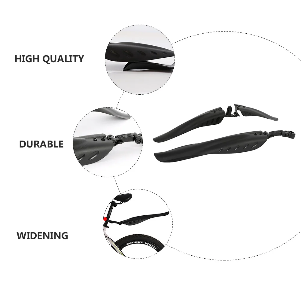 

1Pair Mountain Bike Mud Guards Black Plastic Mudguard Rain Guard Dirt Board Rear Front Mud Guard Adjustable Wear Resistant