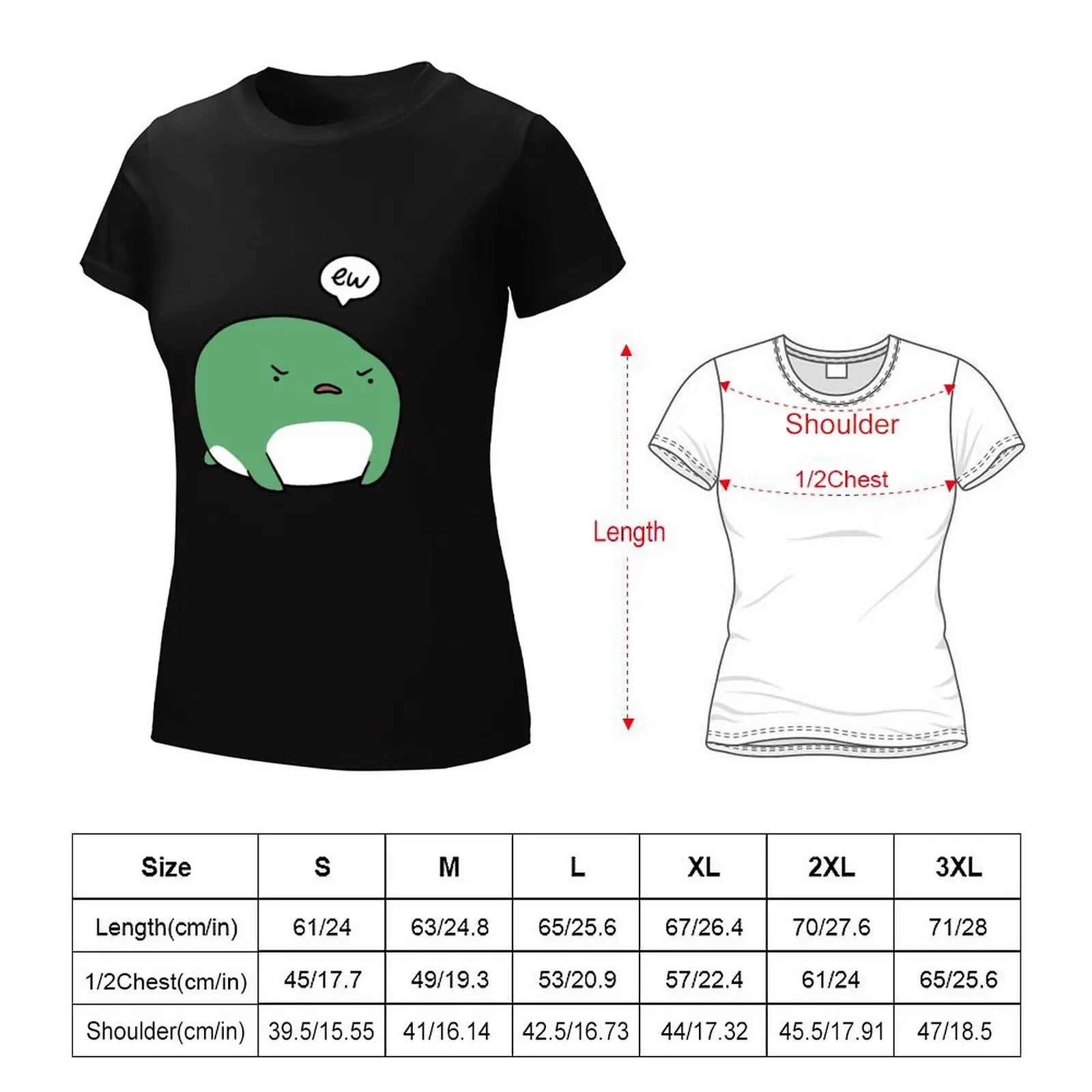 Ew Frog T-Shirt female cute tops Female clothing workout t shirts for Women