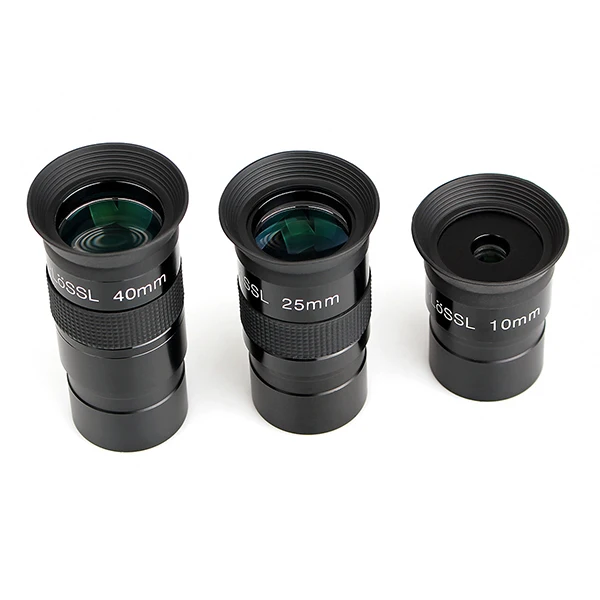 Astronomy Telescope 1.25" Plossl 40mm Eyepiece FMC Metal 40° Apparent Field View Fully Multi Green Coated with Moon/Sun Filter