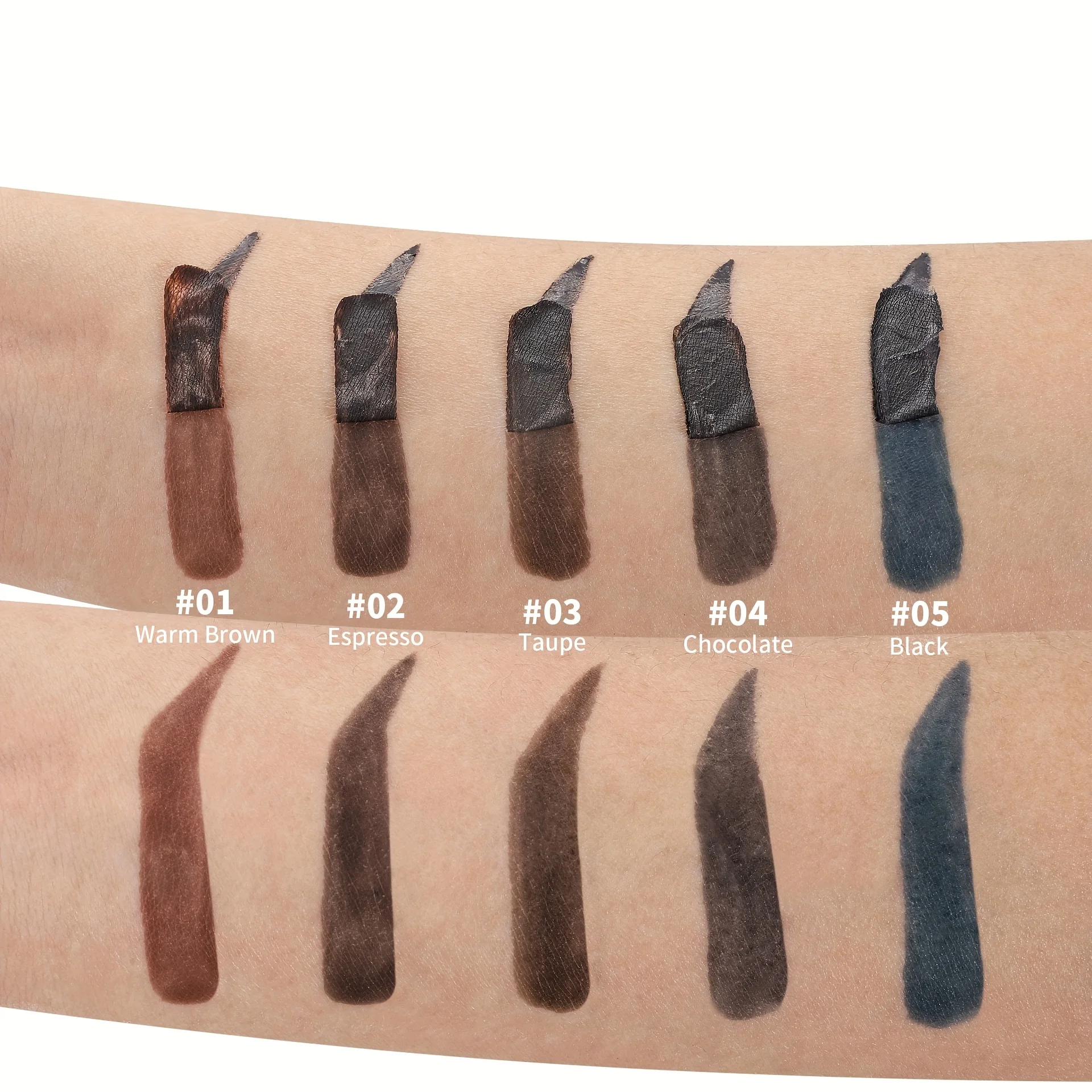 Teinte pour sourcils 5 couleurs "Brow Lock" |   Imperméable et résistant aux déchirures |   Formule de crème longue durée |   Traits naturels semblables à des cheveux