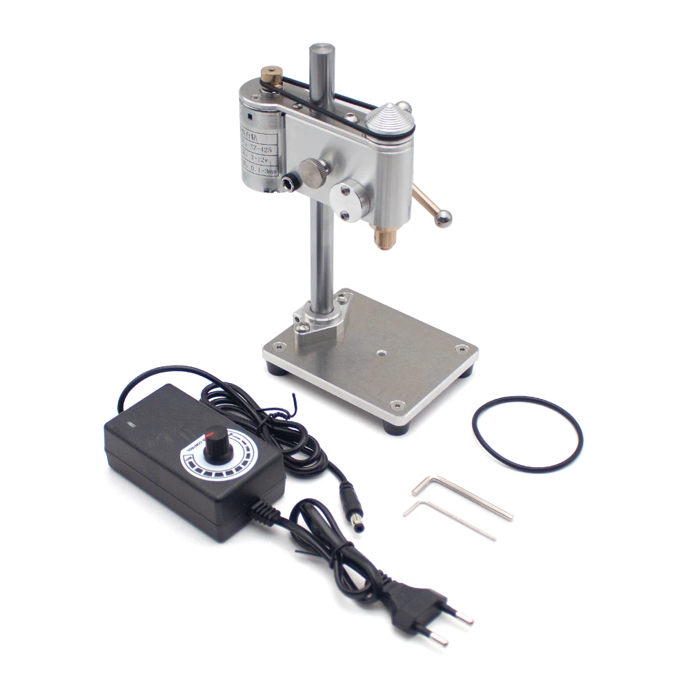Micro Bench Drill Mini Drilling Machine With Speed Adjustable Power Adapter Precision Watch Repair Tool